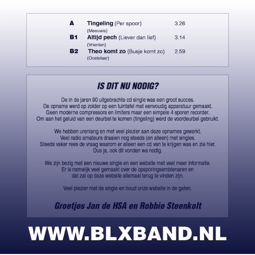 9.029 - Blx Band - Tingeling /  Altijd Pech / Theo komt zo (Back)