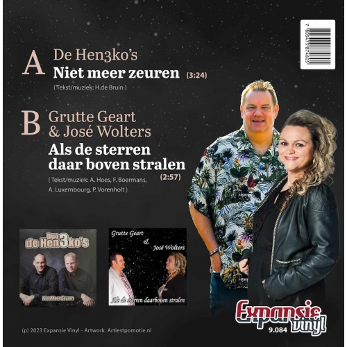 9.084 - Duo Hen3kos /  Grutte Geart - Niet meer zeuren  / Jose Wolters - Als sterren daar boven stralen (Back)