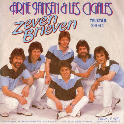 Telstar – 3661 - Arne Jansen & Les Cigales – Zeven Brieven / Dank Je Wel (Front)