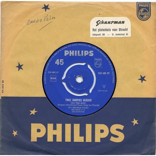 Philips – 318 485 PF - De Limburgse Zusjes – Twee Dorpjes Verder (Zwei Täler Weiter)  / 't Herderinnetje (Front)